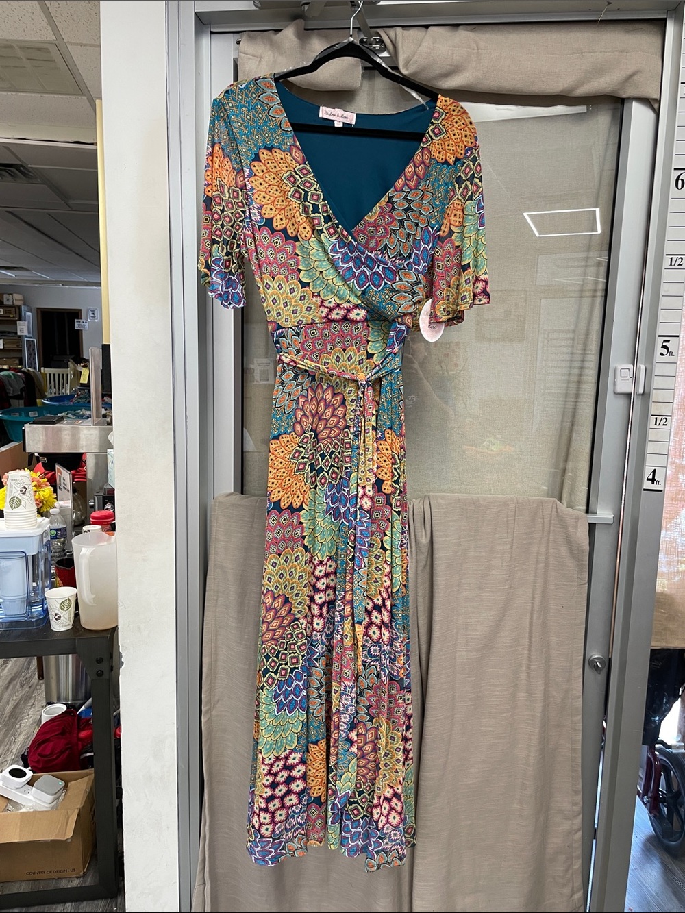 Harlow & Rose Floral Tile Print Wrap Maxi Dress - Multicolor
